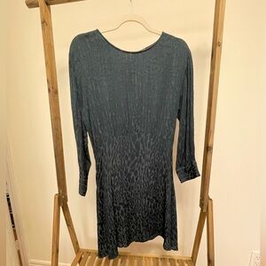 Dark teal Zara print dress